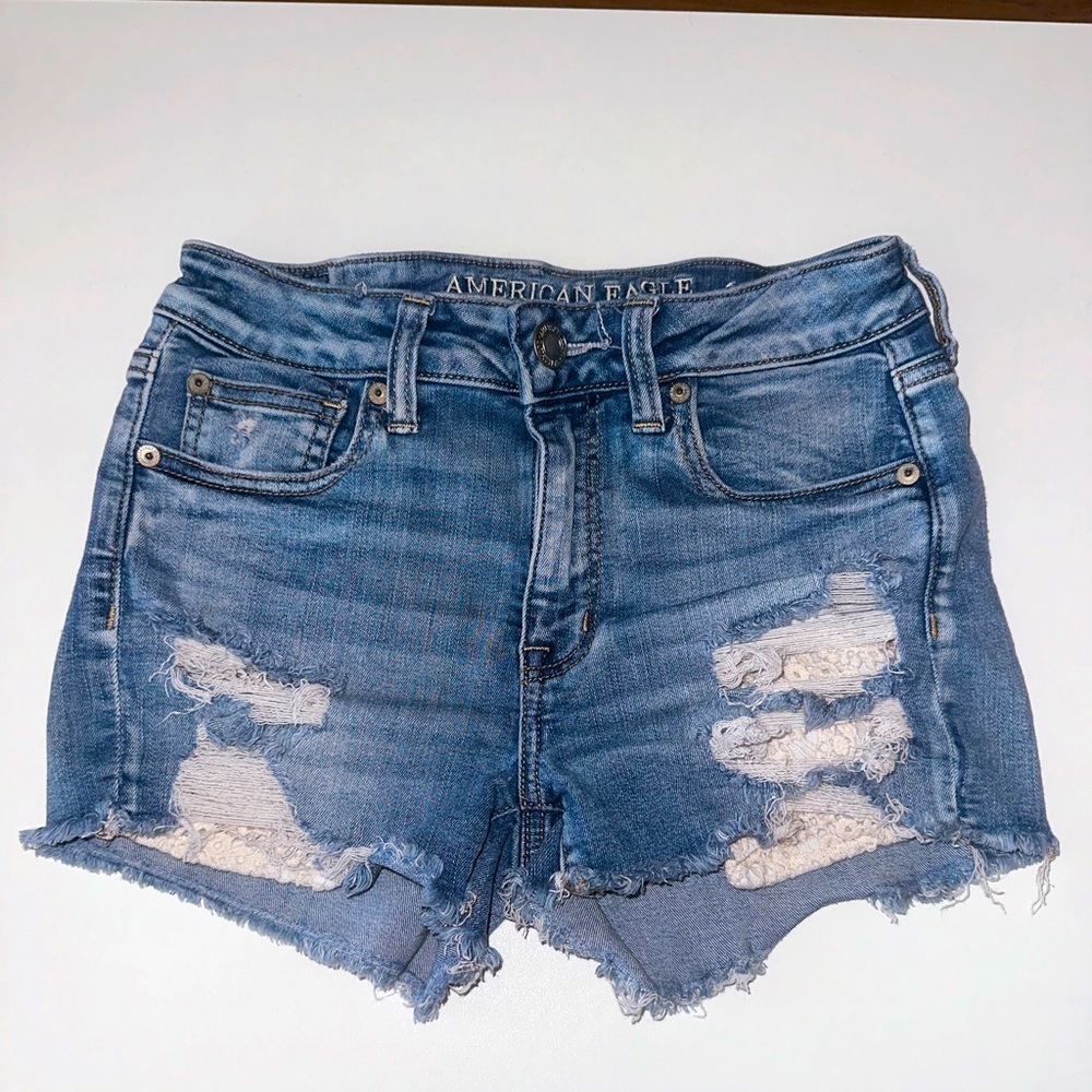 Size 4 Lightly worn American Eagle Shorts Crochet detail
